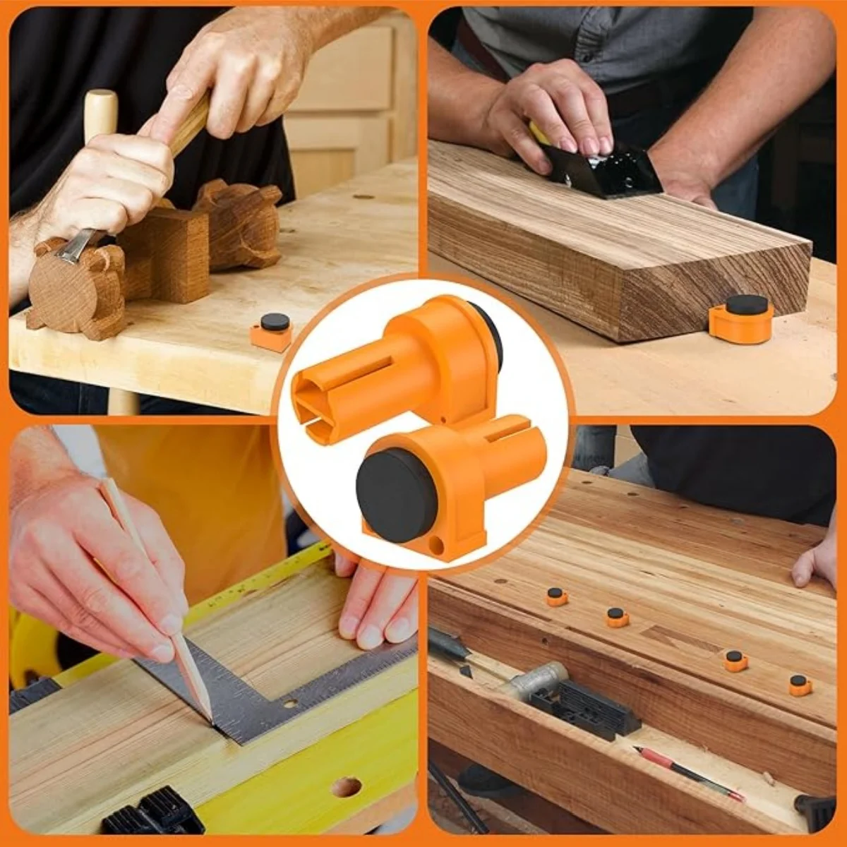 8pcs Workbench Dowel Stop, Light Woodworking Desk Stop Fixing 19/20mm High Tensile AntiSlip for Workbench Holes Desktop Tenoner