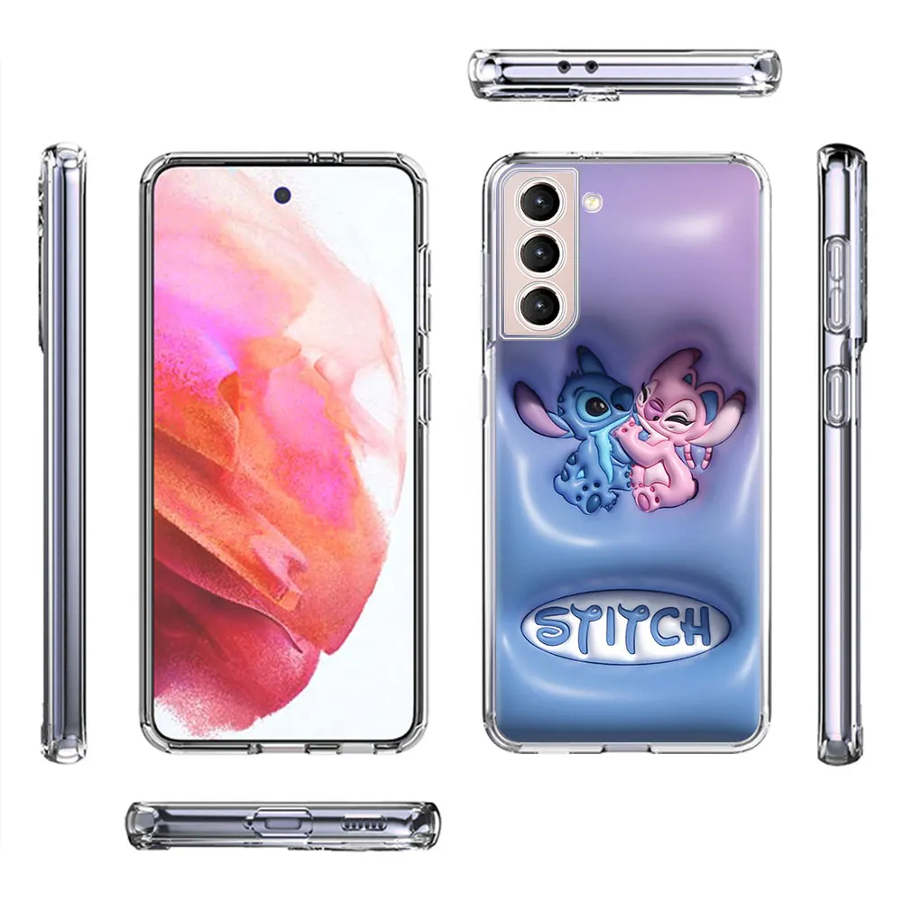 Clear Cover for Samsung Galaxy S23 S22 Ultra S10e Case S21 S20 FE S10 5G S9 S8 Plus S7 Edge Soft Phone Fudna Cute Stitch