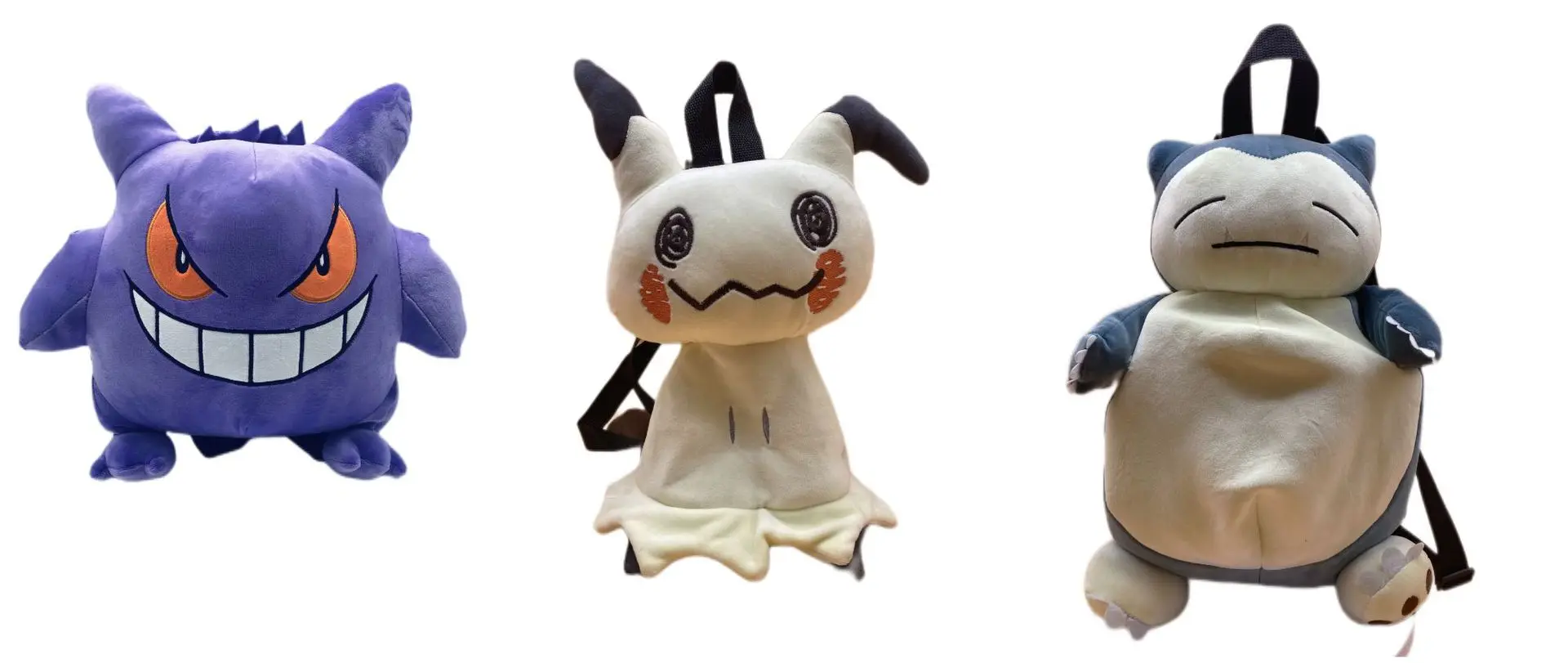 

Pokemon Plush Backpack Kawaii Suffed Toy Mimikyu Gengar Snorlax Kabigon Bag Soft Schoolbag Children's Day Gift