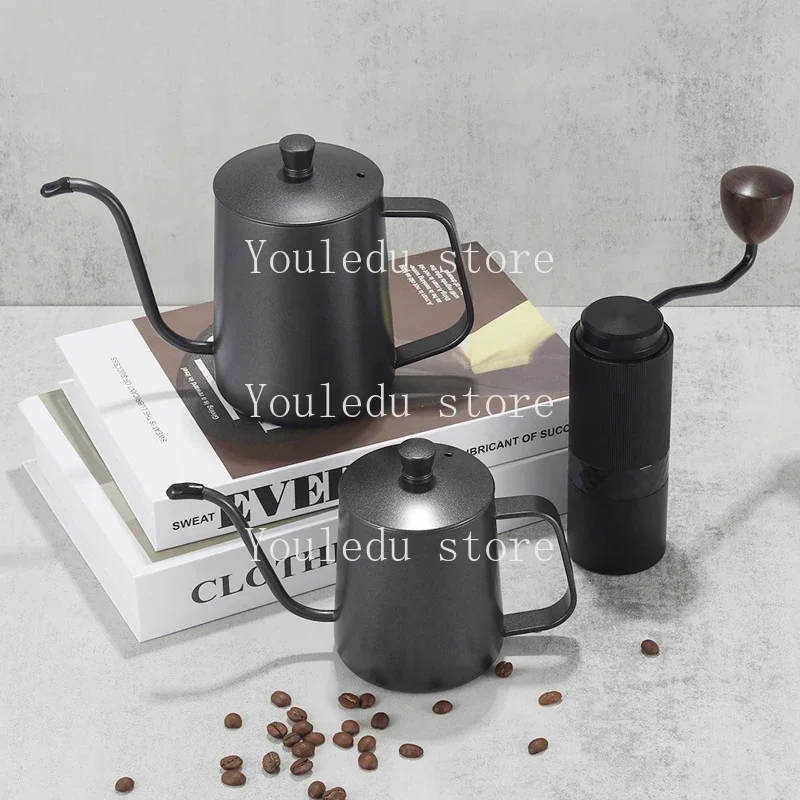 Drip Kettle 350ml 600ml Coffee Tea Pot Non-stick Coating Food Grade Stainless Steel Gooseneck Drip Kettle Swan Neck Thin Mouth