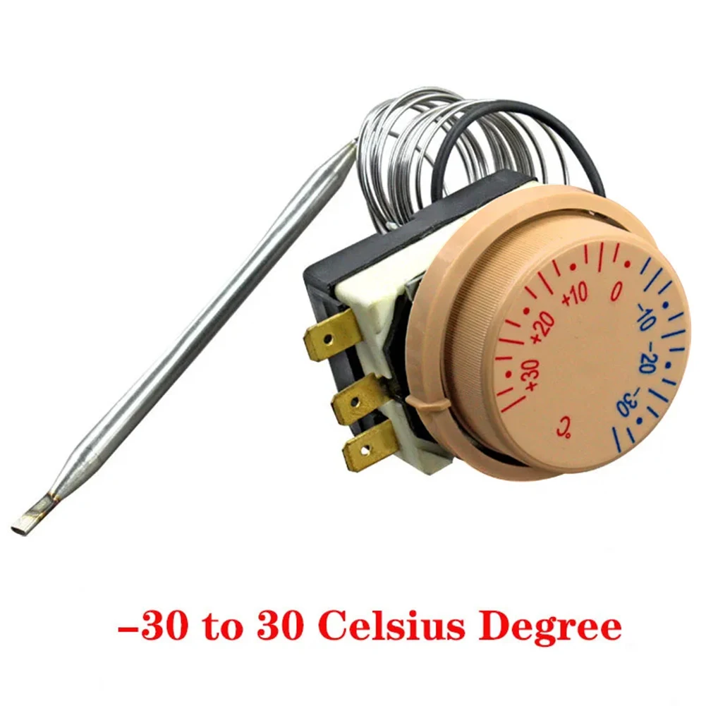 1 قطعة-30 إلى 30 ℃   الثلاجة ترموستات الثلاجة مفتاح درجة الحرارة الميكانيكية التيار المتناوب 250 فولت 16A مفتاح التحكم في درجة حرارة الثلاجة