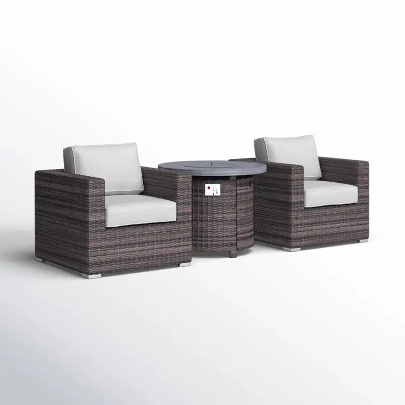 Modular 3-Piece Rattan Outdoor Sofa Set with Cozy Cushions for Patio