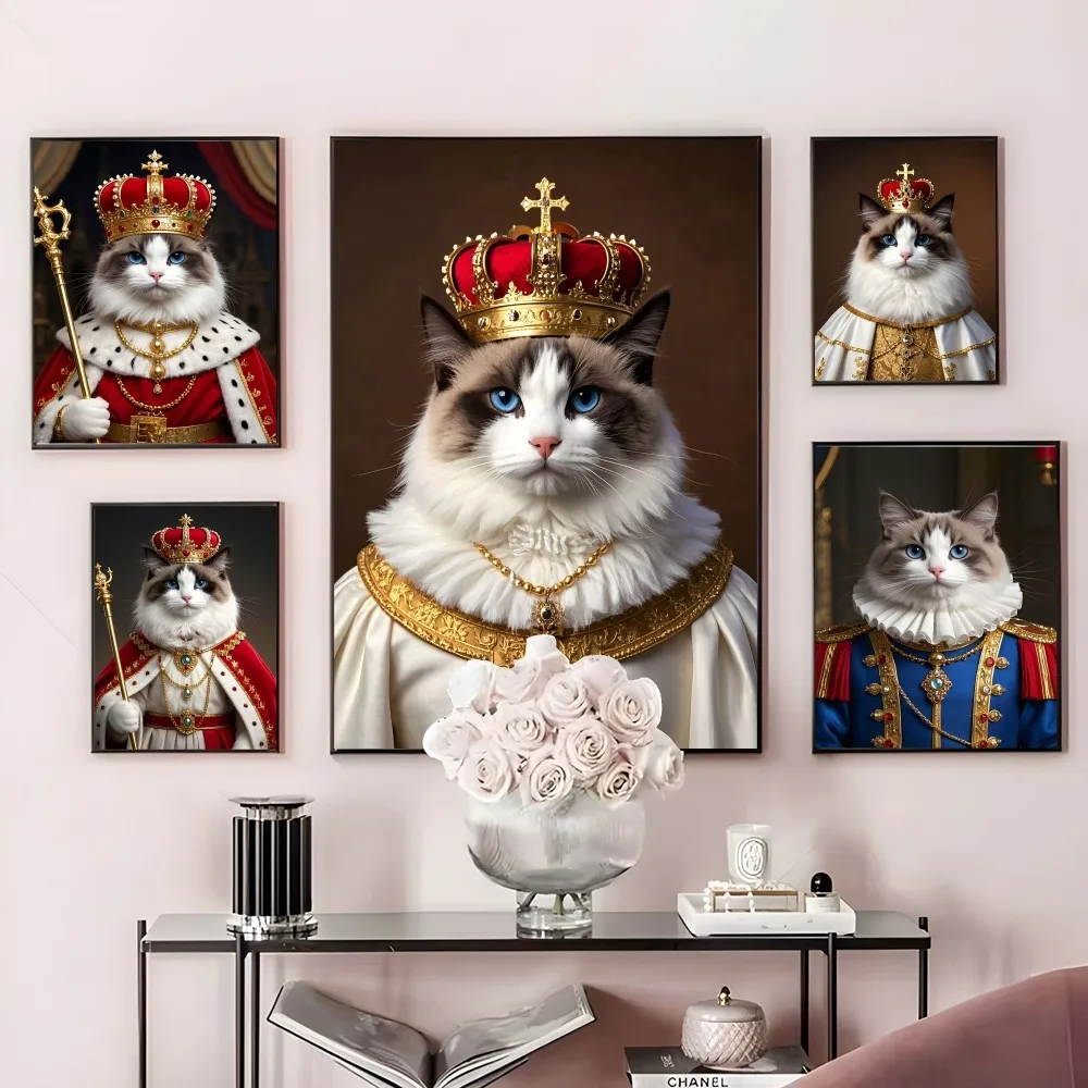

Ragdoll Cat Medieval Pet Portrait Poster Sticky Wall Art Printing Waterproof Home Living Bed Room Bar Hallway Aesthetic Decor