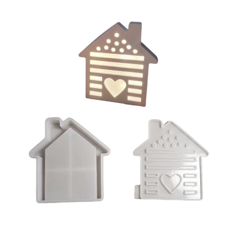 2 Pack Silicone Molds Resin Crafting Moulds Art Craft Molds Chimney House