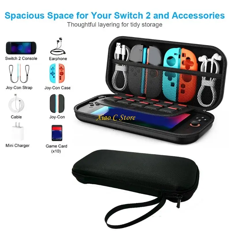 Y1AE Waterproof Heavy Duty Travel Box Shockproof Water Resistant For NS2 Gaming Console Stylish Organizers Carrying Bag