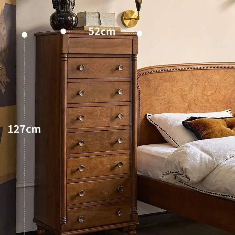 

Customizable nest fun French antique chest cabinet all solid wood narrow side cabinet retro handmade cabinet