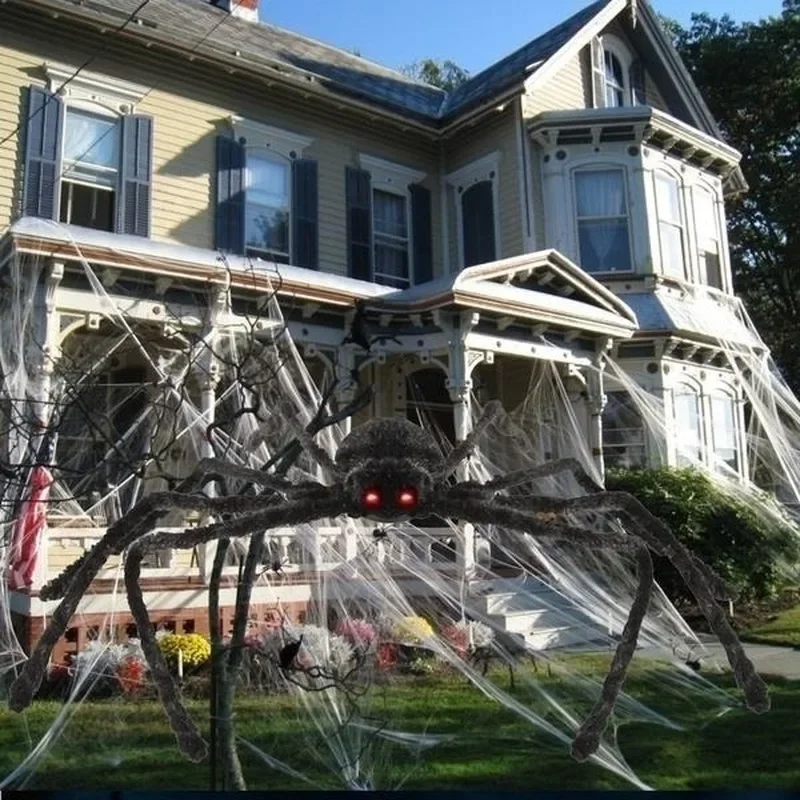 Halloween Big Plush Spider Halloween Decoration Party Props Outdoor Big Spider Decoration Chamber Trick A Prank Big Spider