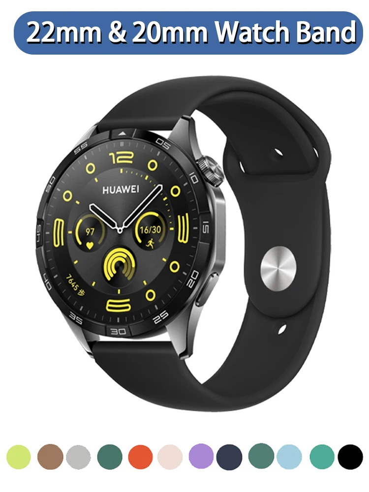 22mm 20mm Silicone Band For Huawei Watch GT 3 42mm 46mm/GT Runner/GT 2 Pro/GT 3 Pro Strap For Huawei Watch 3 Pro Watchband