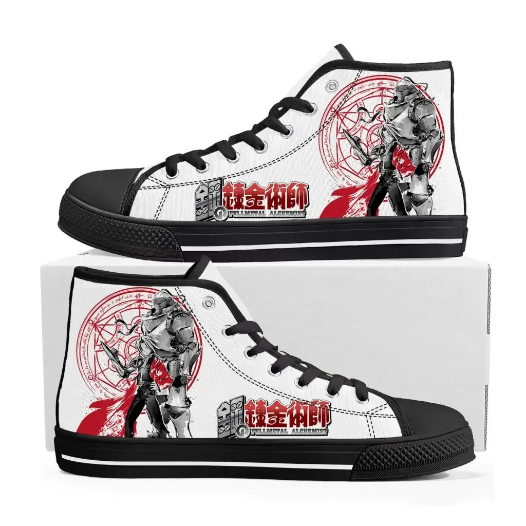 

Anime Fullmetal Alchemist High Top Sneakers High Quality Mens Womens Teenager Canvas Sneaker Casual Couple Shoes Custom Shoe