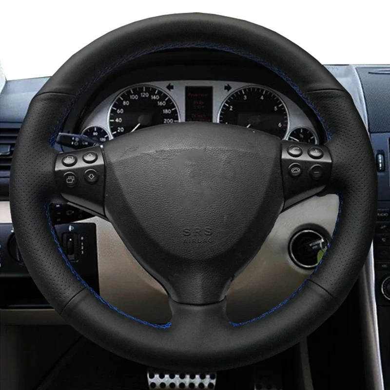 

DIY Hand-stitched Black Microfiber Leather Car Steering Wheel Cover For Mercedes Benz A-Class W169 2004-2012