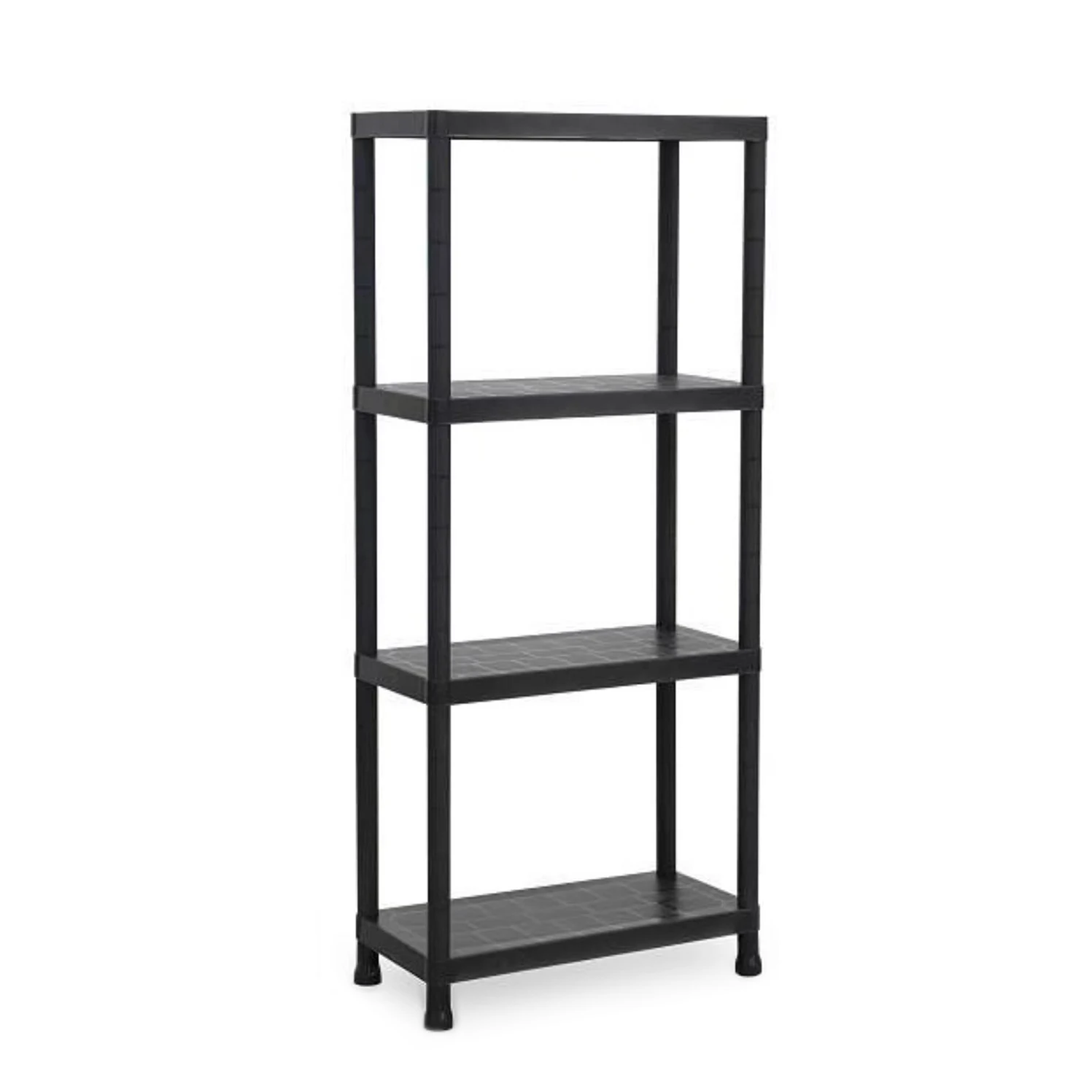 Estantería 4 Baldas de Plástico Beige o Negro, Polipropileno PP, 140x60x30 cm, para Garaje, Cocina, Despensa, Terraza, Oficina y Trastero