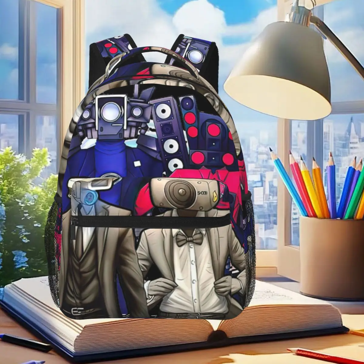 

Skibidi Toilet Cartoon TV Meme Anime Backpack Student Boys Girls BookBag Kids School Bag Computer Shoulder Bags for Men Women