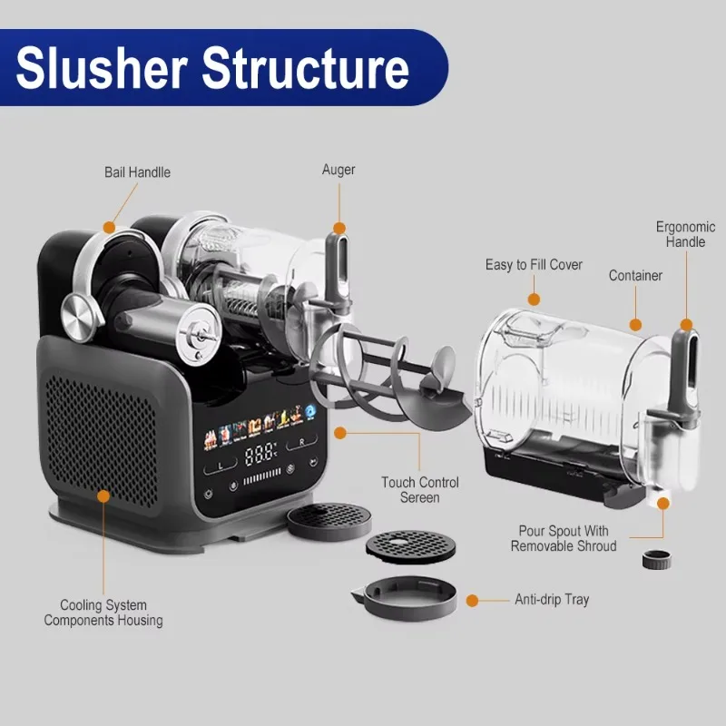 1.8L * 2 آلة سلوشي التجارية آلة المشروبات المجمدة طين تجاري 8 وظائف ماتشا مارغريتا كوكتيل الآيس كريم