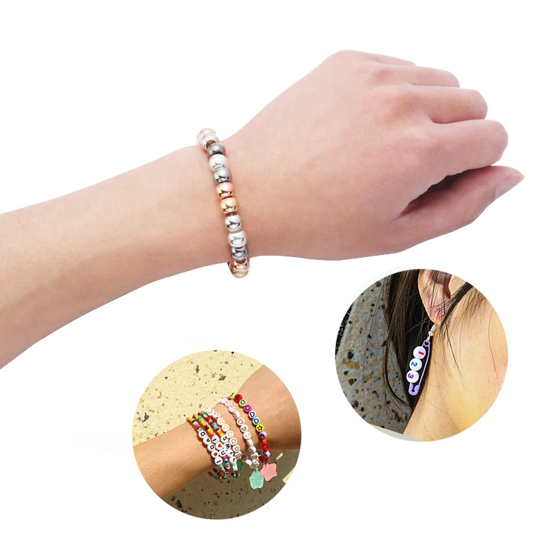 20-100 teile/los CCB Große Loch Perlen 4/5/6/8/10/12/14mm Runde Ball Lose Spacer Perlen Für DIY Schmuck Machen Armband Halskette – Detail 4