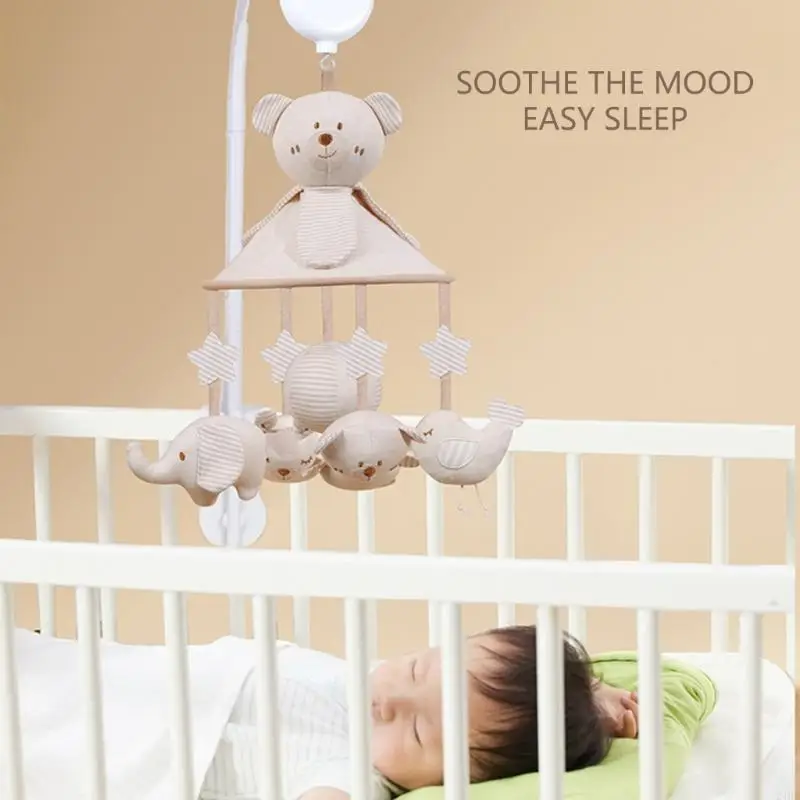 صندوق موسيقي كرتوني لعبة متنقلة للأطفال لعربة الأطفال قلادة معلقة مع ألحان مهدئة ولعبة تحفيز بصري 24BE #3