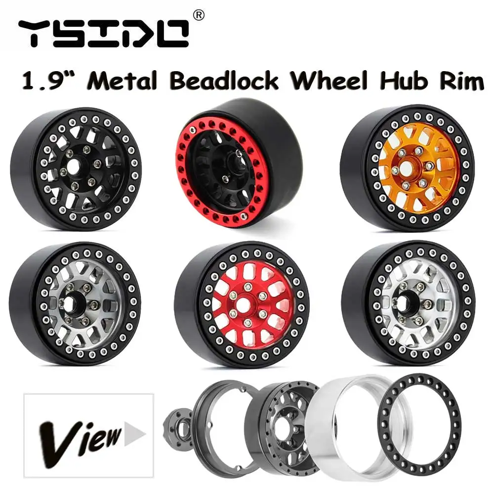 

4Pcs 1.9in Beadlock Wheel Rim Wheel Hub for 1/10 RC Crawler Car Axial SCX10 Traxxas TRX-4 RC 4WD D90 Redcat Gen8 VS4-10 RC Parts