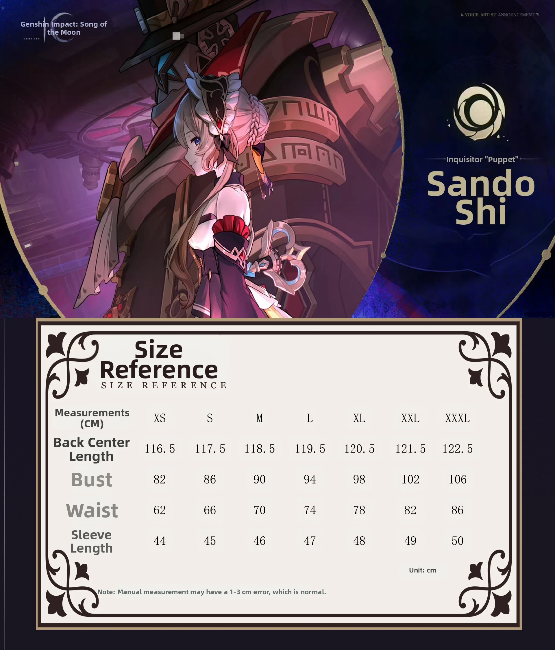 متوفر في المخزون أزياء ساندرون التأثيرية شعر مستعار لعبة جينشين إمباكت ساندرون لعب الأدوار ملابس حفلات الهالوين مهرجان ملابس حريمي