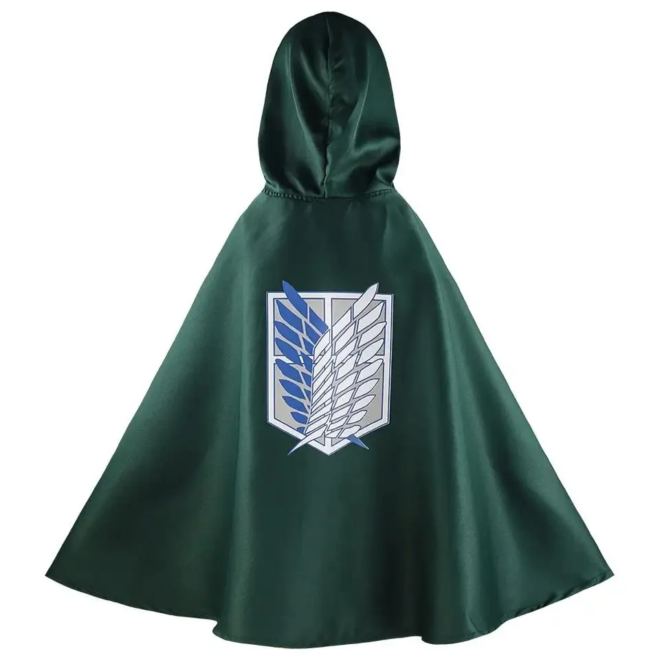 Capa de Ataque Anime Ataque a los Titanes Legión de Reconocimiento Disfraz de Cosplay Capa Verde para Hombre y Mujer 3