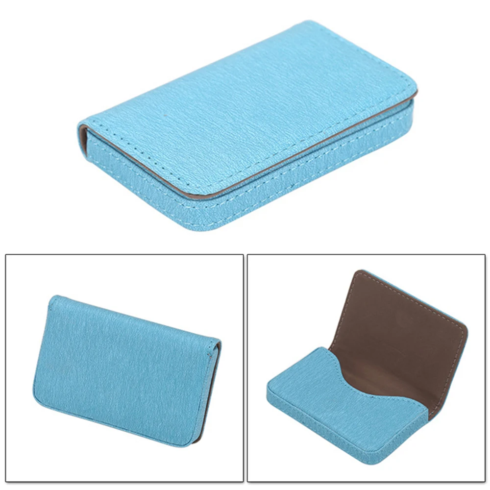 PU Business Card Holder Box Portable Name Card Storage Box With Magnetic Buckle Anti-theft Credit Cards Protector Office Supply