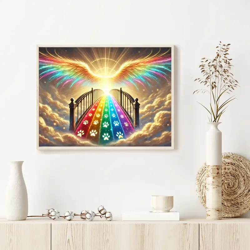 Handgefertigtes DIY 5D-Diamant-Malerei-Set, Regenbogenbrücke, Wandkunst-Dekoration, Festival-Geschenk