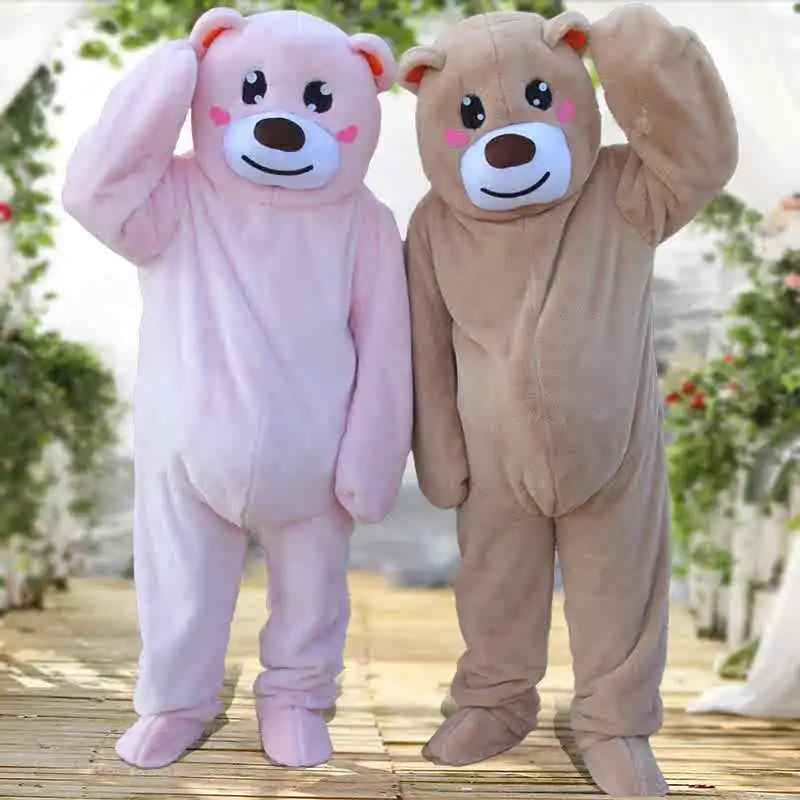Disfraz de muñeco de mascota de oso bailando, oso de peluche de dibujos animados, conjunto de cuerpo completo para adultos, actuación elegante, accesorios publicitarios para caminar de Carnaval