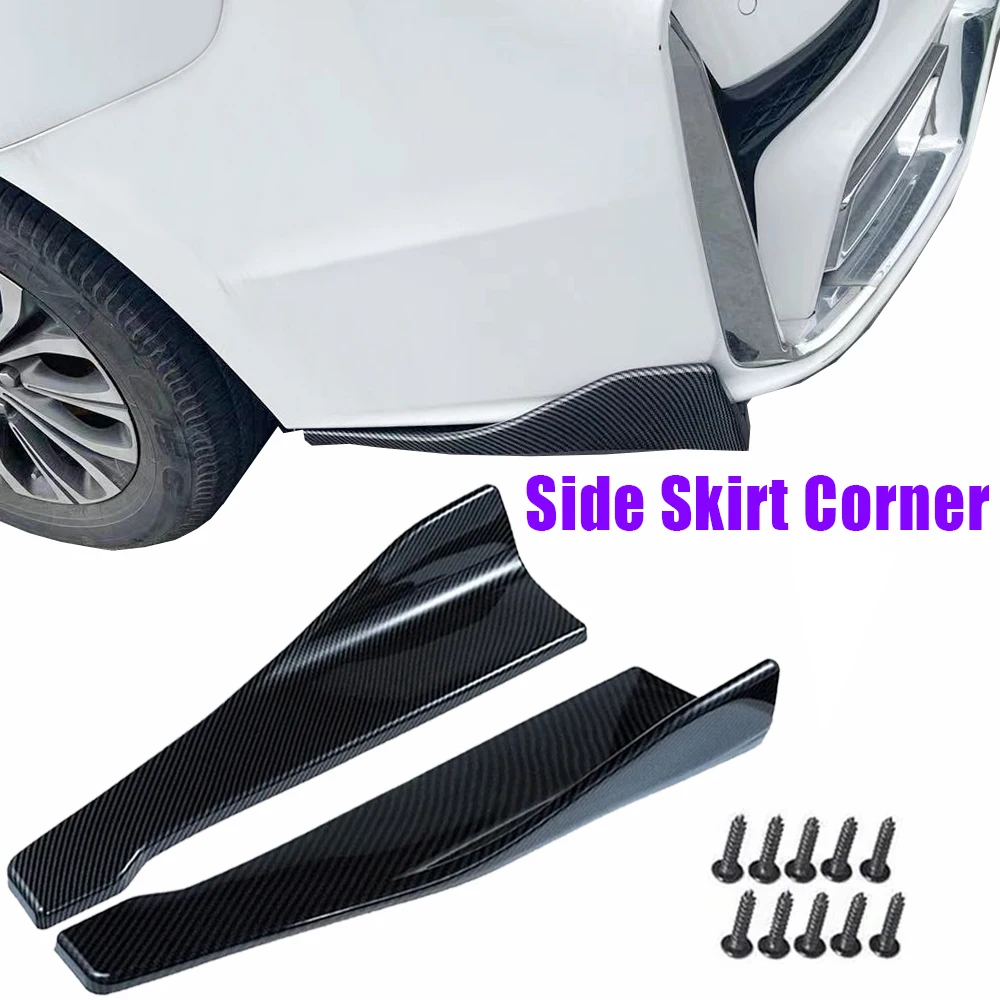 

Rear Corner Universal Car Rear Corner Guard Plate 48CM Carbon Fiber Rear Bumper Shovel Small Surround Side Skirt Body Kit