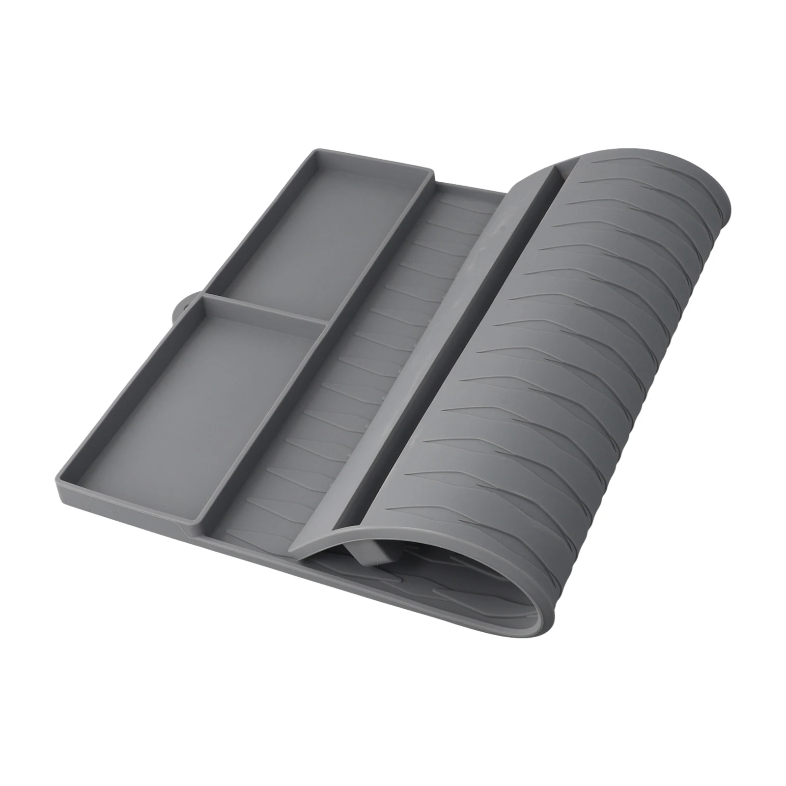 

BBQ Tool Organizer Mat for Weber Silicone Heat Resistant Design with Dedicated Slots for Spatulas and Seasoning Bottles