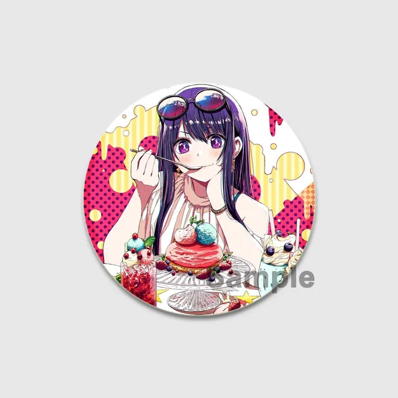 Lencana Cosplay kartun Anime Oshi No Ko, pin bros Ai Hoshino Rubik Akuamarin Akane, lencana Cosplay untuk tas, pakaian, hadiah Aksesori ransel