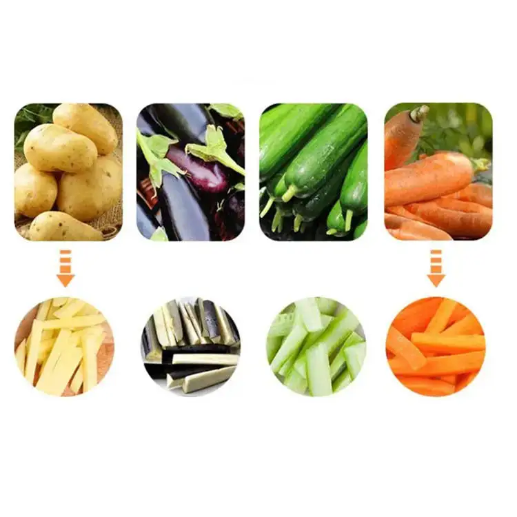 البطاطس المقلية القاطع رقاقة البطاطس الجزرة القاطع القطاعة الفولاذ المقاوم للصدأ الخضار الفاكهة آلة تقطيع قطاعة البطاطس الكهربائية