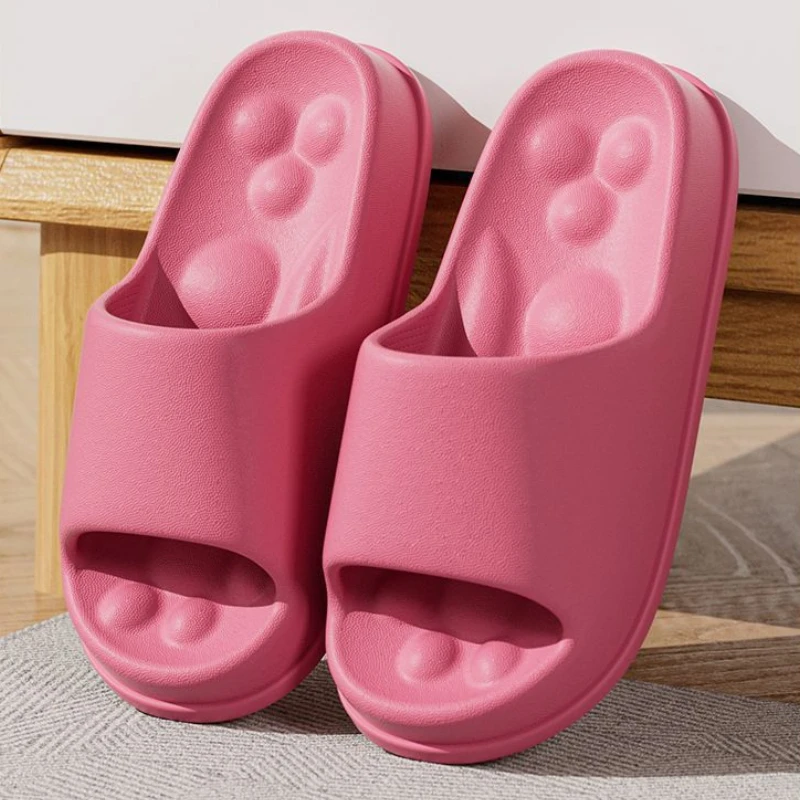 Women Indoor Bathroom Slippers 2025 New Summer Platform Shoes Thick Sole Soft EVA Anti-slip Couples Home Beach Massage Slides