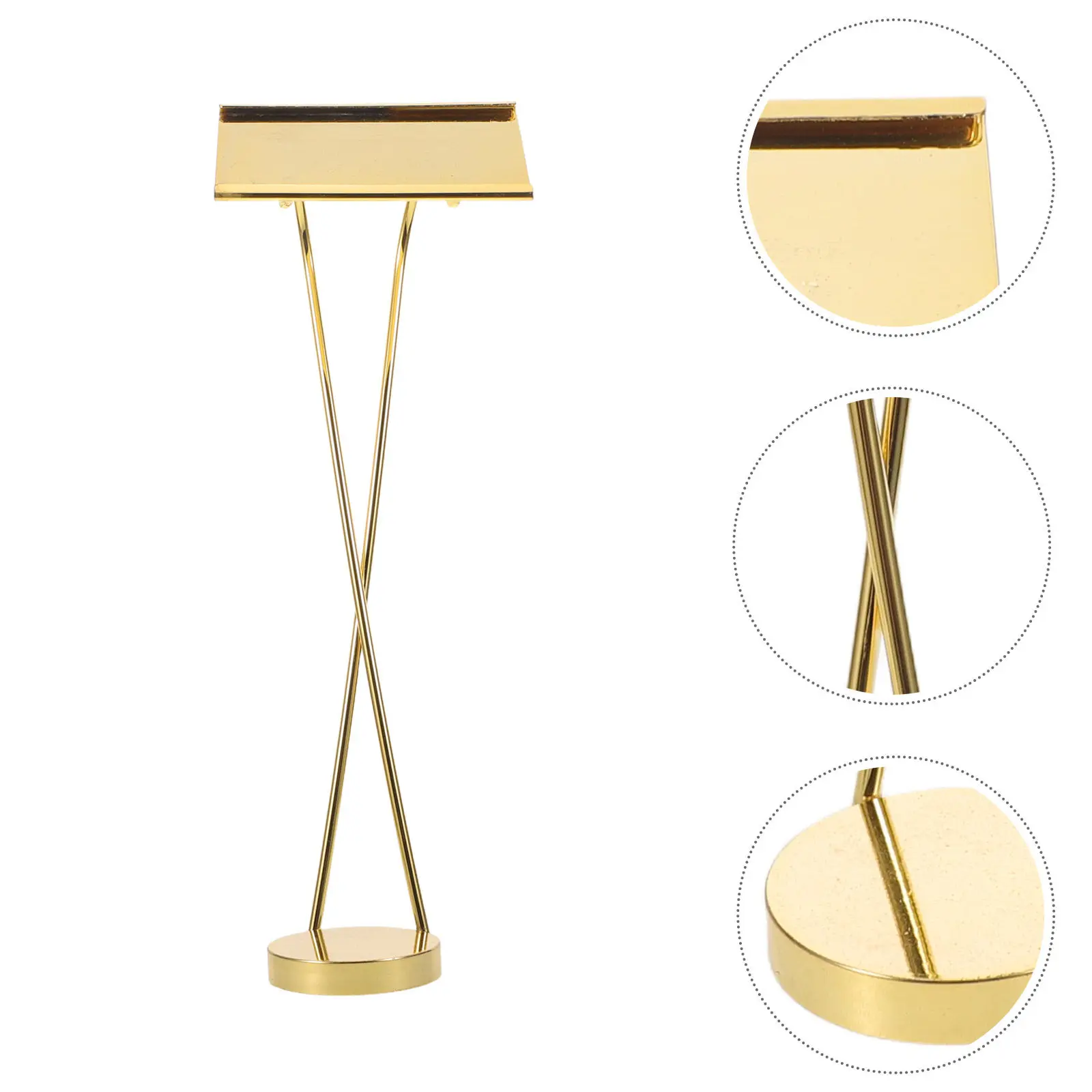 Square Stainless Steel Desktop Business Card Holder Stand for Wedding Restaurant Reception Table Memo Clip Note Holder