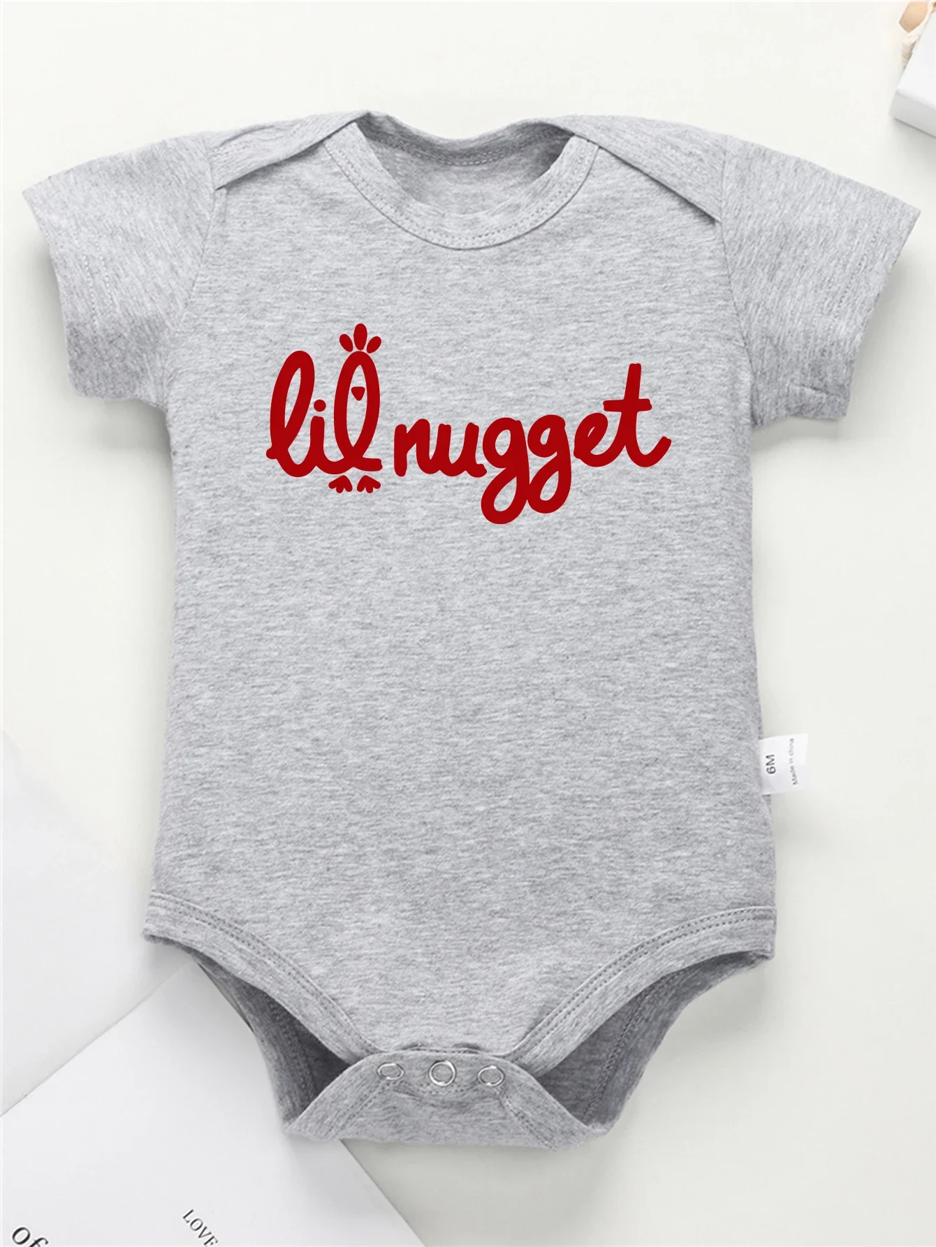 

Summer Infant's "Lil Nugget" Print Bodysuit Comfy Pure Cotton Onesie Baby Boy's Clothing As Gift Short Sleeve Summer Breathable