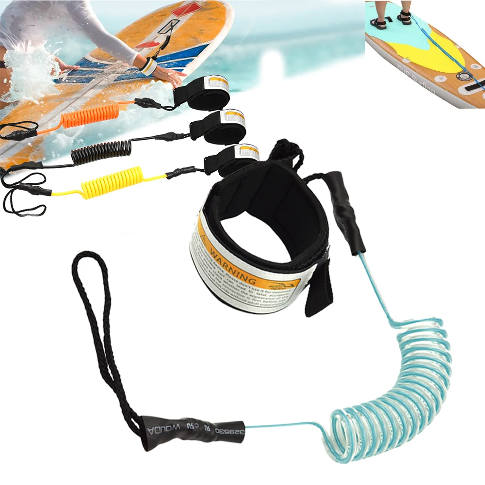 Surfboard Paddle Board Wrist Ankle Leash for Sea Surfing Leg Rope Coiled Surf Leash Safety Surf Sup Coiled Premium Surf