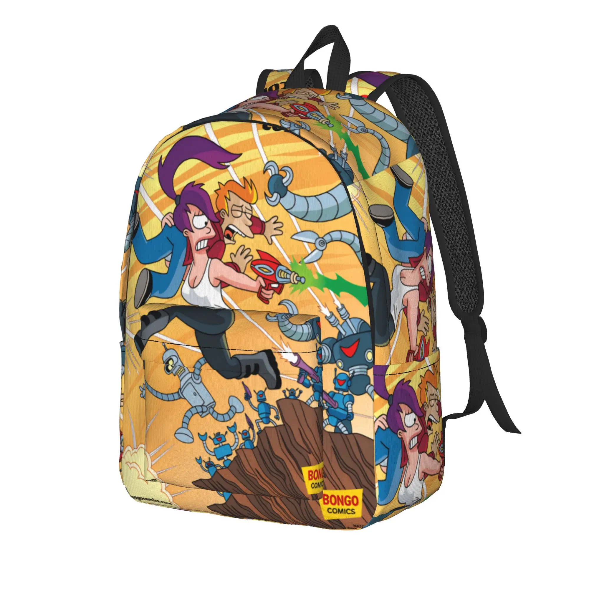 Futuramas Cartoon Comic Backpack  Travel Backpacks Student Style School Bags Custom Breathable Rucksack