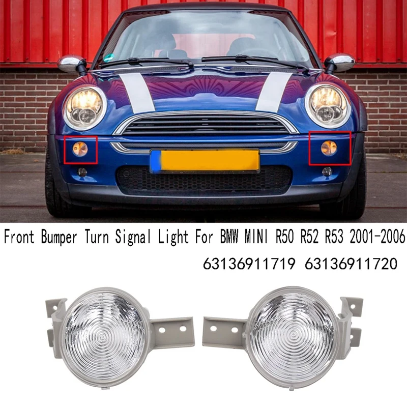 Voorbumper Richtingaanwijzer Voor Bmw Mini R50 R52 R53 2001-2006 63136911719 63136911720 Onderdelen Accessoires