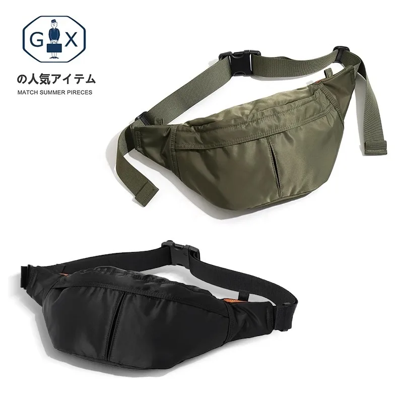 Yoshida series WAIST BAG Women's and men's waterproof leisure chest bag Lightweight commuting anticlinal waist bag