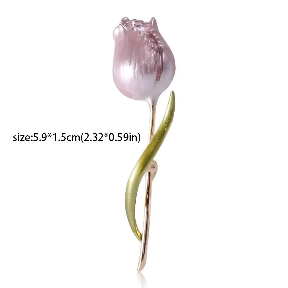 Bonito esmalte roxo tulipa broche gota de óleo liga elementos florais casamentos multicoloridos