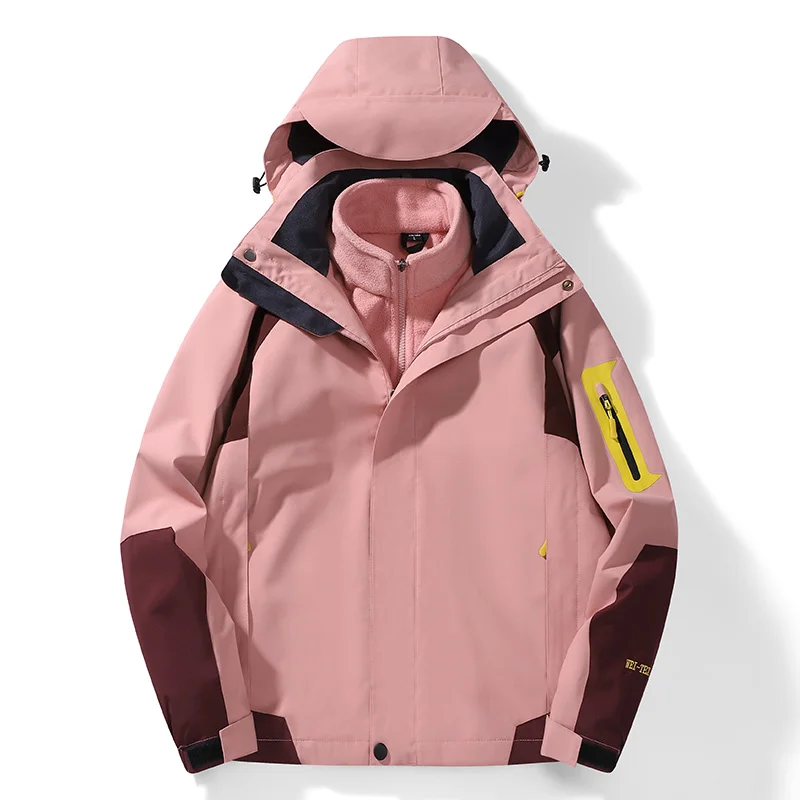 

Windproof Waterproof Hiking Jacket for Men Outdoor High-quality Couple Style Three in One Jackets Workwear Mountaineering Jacket