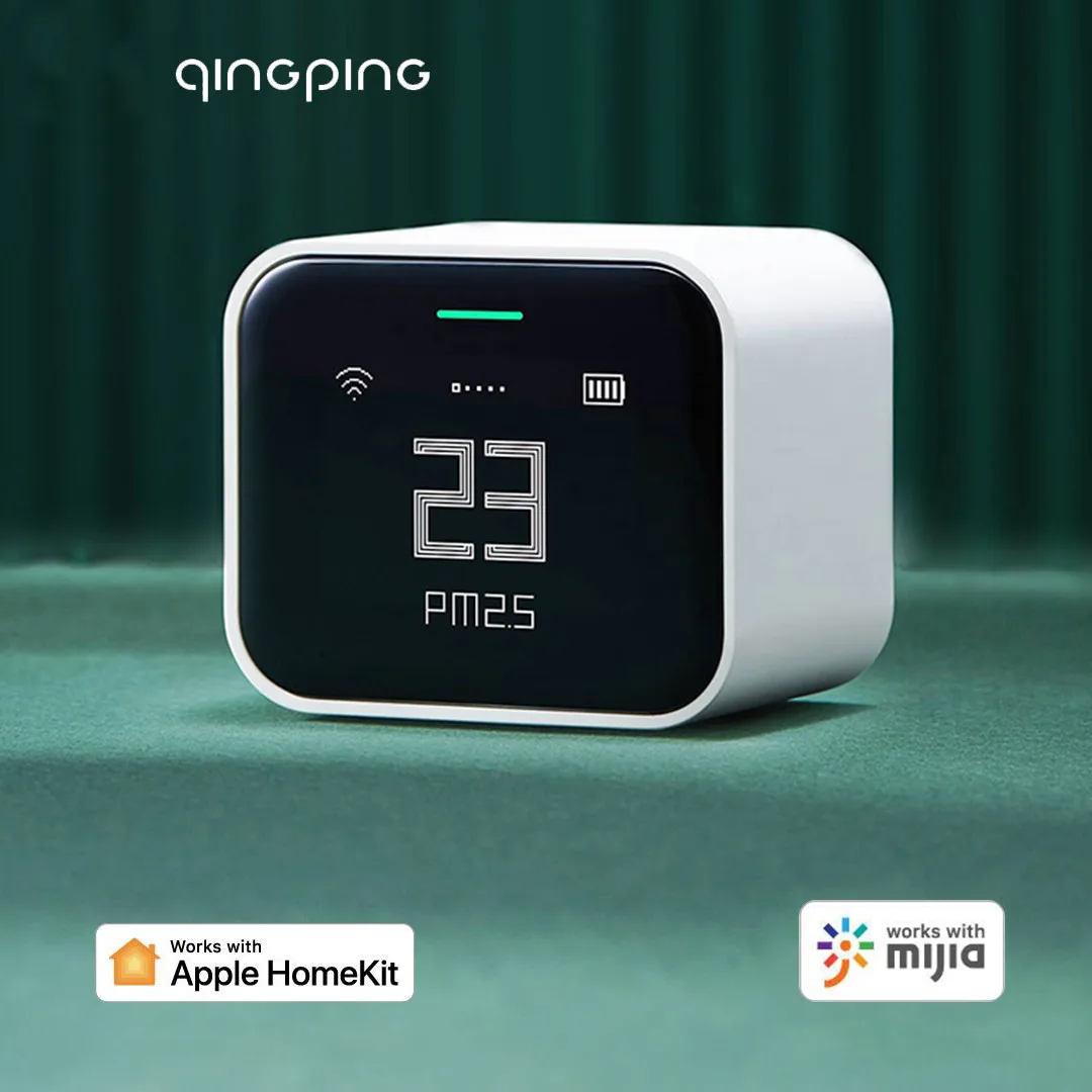 Qingping Air Detector lite Retina Touch IPS Screen Touch Operation pm2.5 Mi home APP Control Air Monitor work with apple Homekit