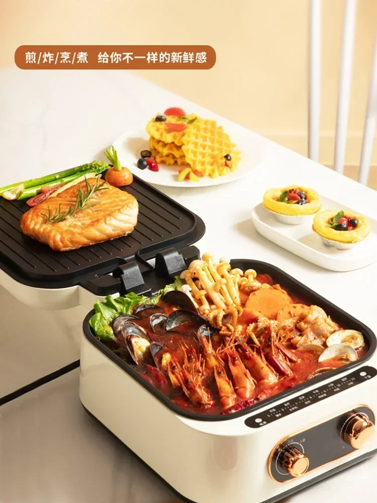 Electric baking pan household - Double-sided heating. Detachable and washable baking pan. Deeper and larger size.