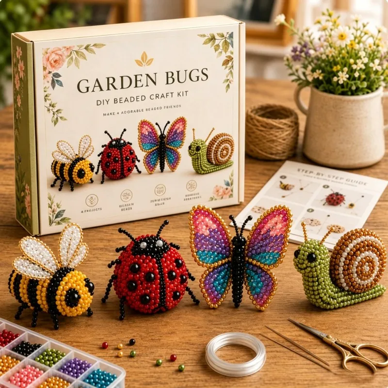 Adult & teen animal beaded miniature 3d beaded animal diy kit, includes colorful beads and instructions, perfect for creative view 3