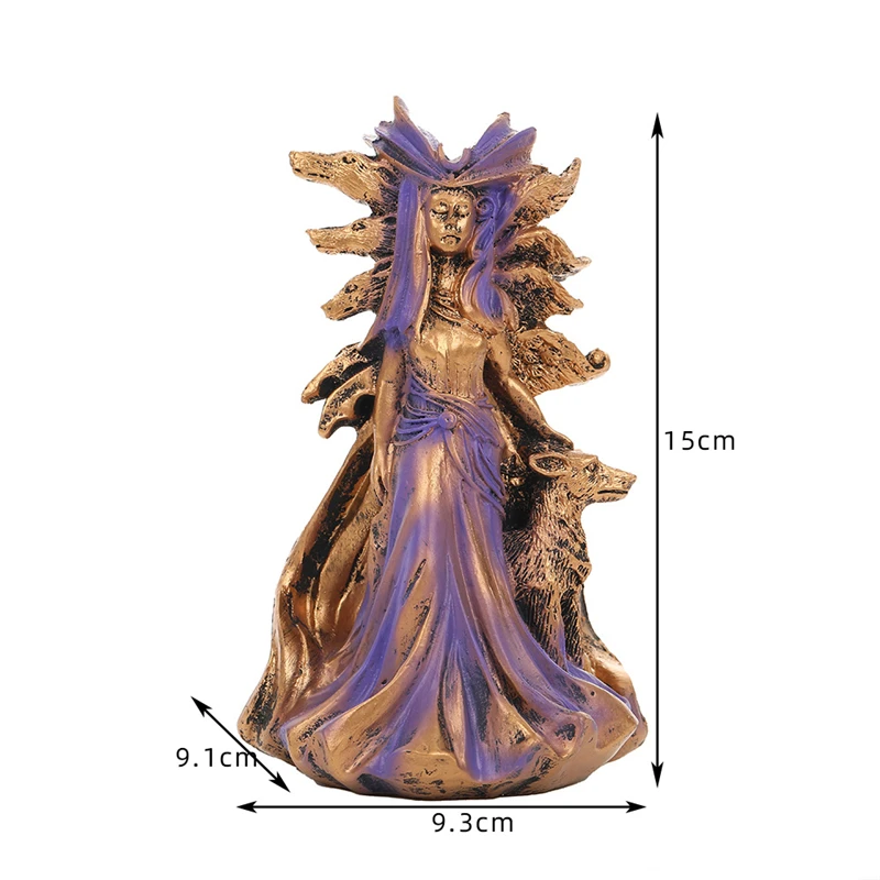 Hecate Greek Goddess Of Magic With Her Hounds Statue Figurine Modern Art Resin Witch Hound Sculpture Home Living Room Decoration