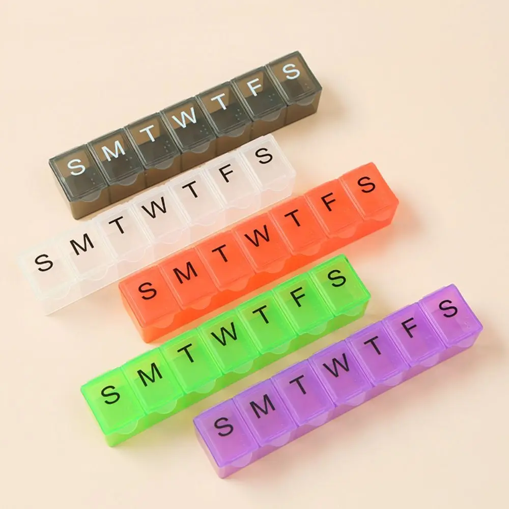 

Еженедельно (7 дней) аптечка с контурным дном и прозрачными крышками, органайзер для таблеток, хранение продуктов для здоровья, легкое удаление таблеток