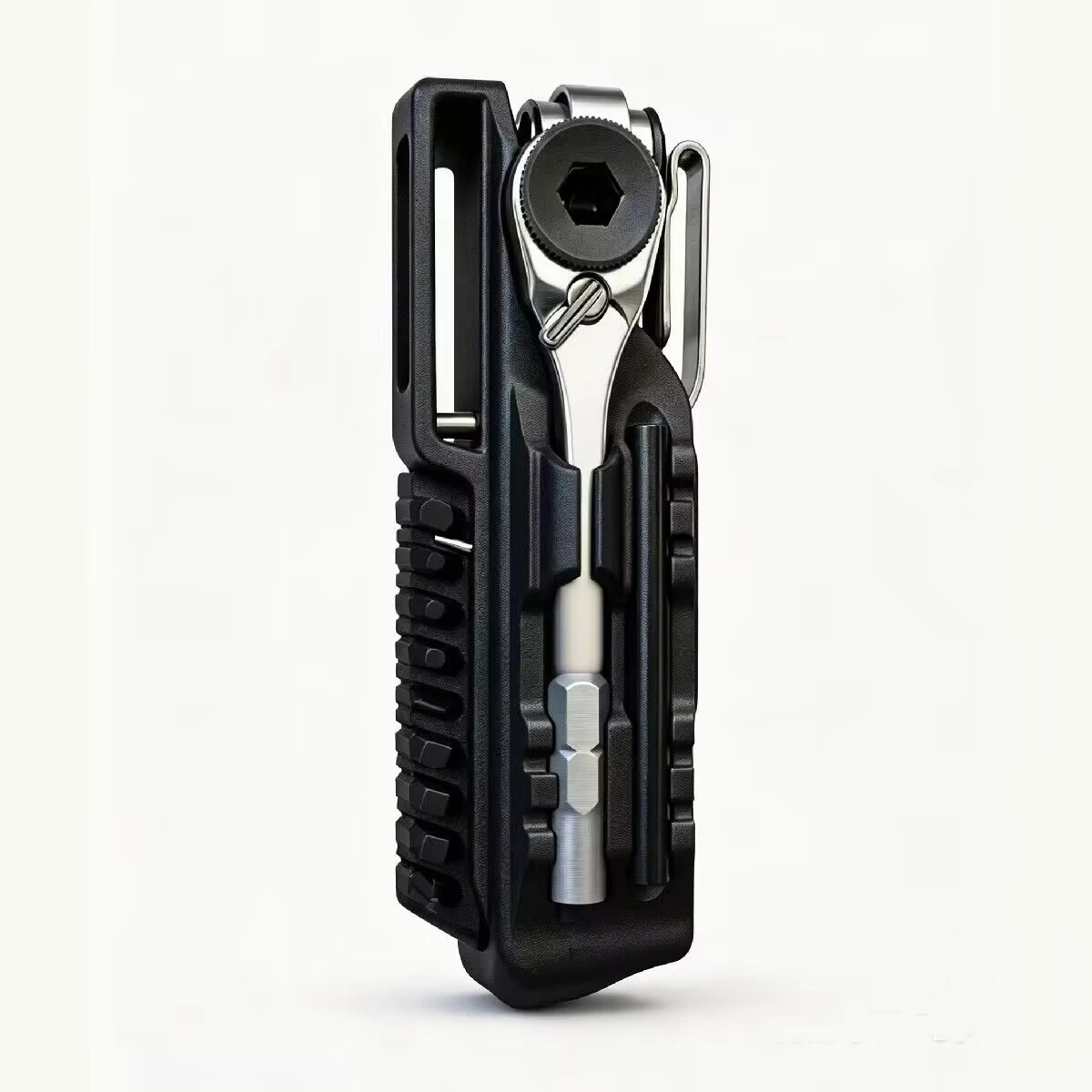 3D Printed  Nylon Holster with Belt Clip and Bit Storage for Leatherman Arc and P4 Multi Tool - view 3