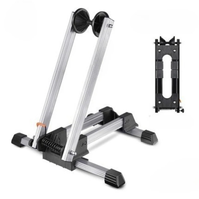 

Portable single and double pole bicycle parking rack, mountain bike maintenance support rack, display rack