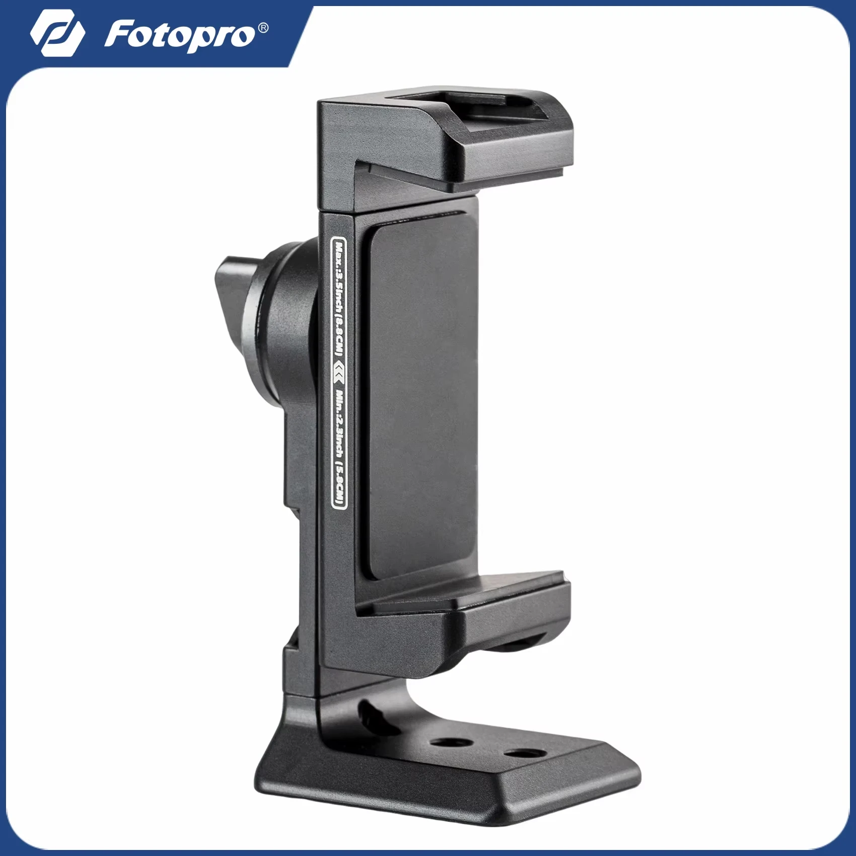 Fotopro SJ96L Aluminum Adjustable Phone Clamp Multi-functional Arca Dovetail Joint Metal Phone Clip Live Streaming Desktop Use