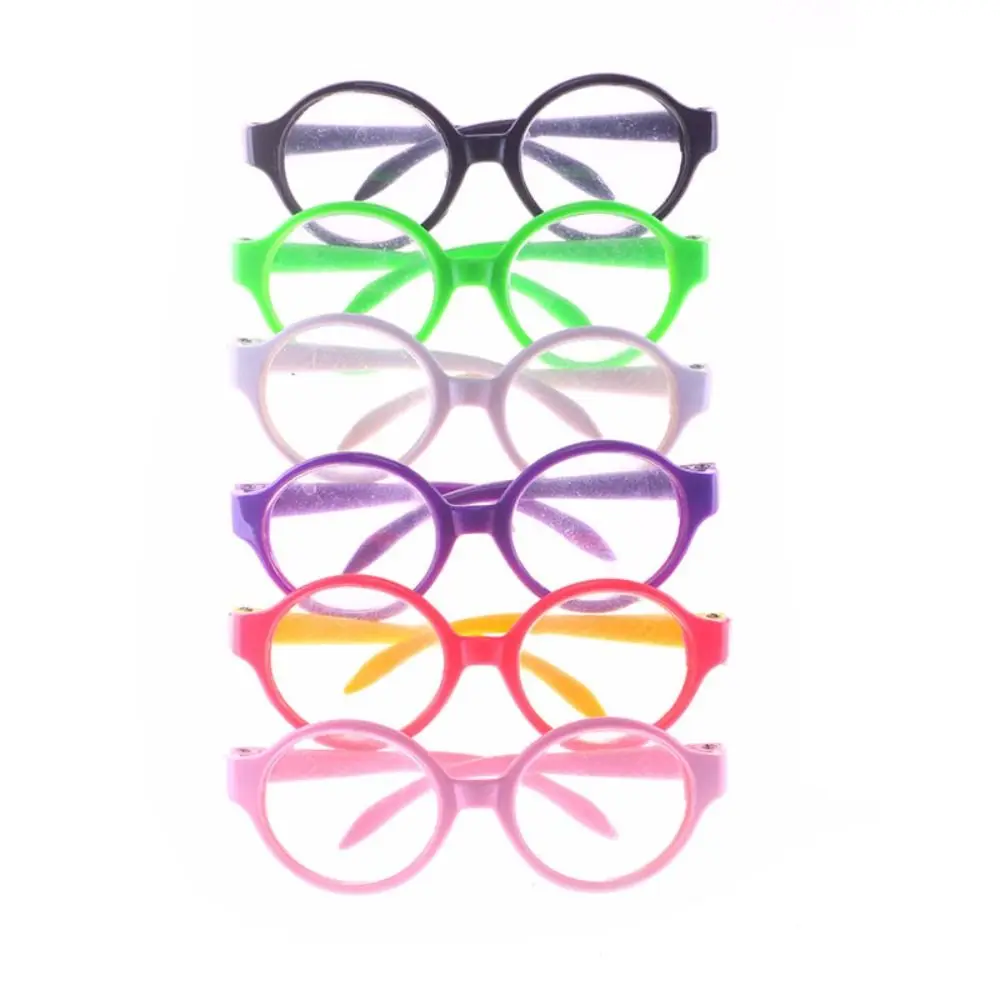 

Doll Accessory Transparent Plastic Glasses Transparent Plastic Doll Round Glasses Round Candy Color Colorful Doll Glasses