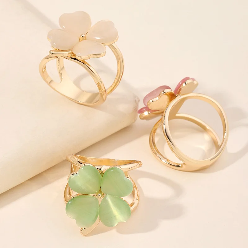 Hebilla de bufanda de piedra de ojo de gato de trébol de cuatro hojas, cuerno de Metal para mujer, hebillas de fijación de gemas de ojo de gato, hebilla decorativa para bufanda de ropa