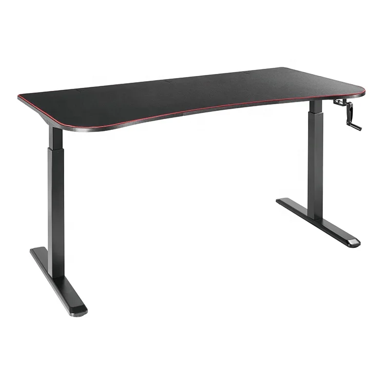 

Hot Sale Home Black Office Computer Desk T Shaped Legs Gamer Desk Modern Gaming Table for Pc