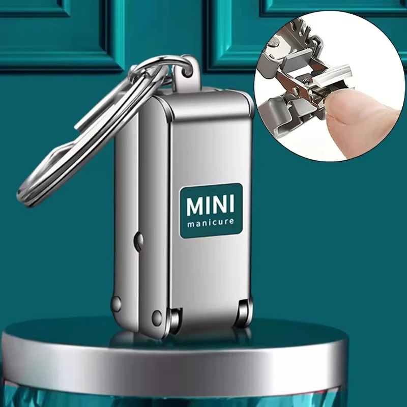 Stainless Steel Mini Nail Clipper, Nail File Function, Exquisite Foldable Nail Clipper, Portable Luggage Shape Nail Polish Tool